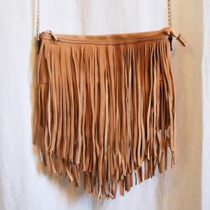 Vegan Suede / Vegan Leather Fringe Purse